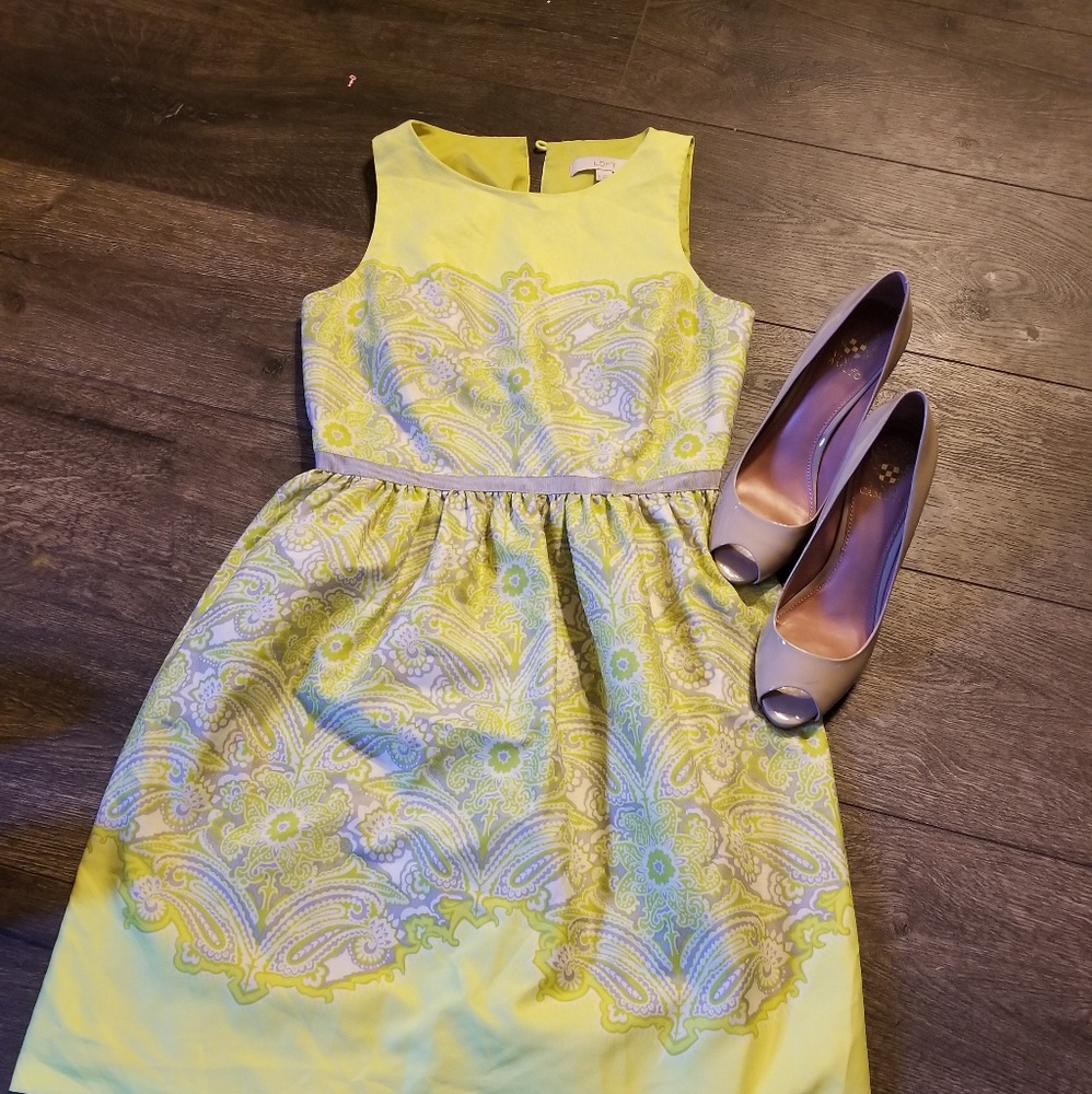 LOFT fit & flare paisley dress